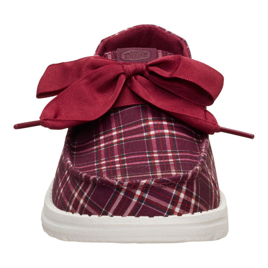 Wendy Holiday Bow - Red Plaid/Burgundy - Image 4